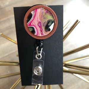 Retractable Nametag Badge Holder Lanyard Handmade